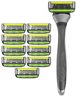 Dorco Pace 6 Pro Six Blade Razor System With Trimmer 10 Pack 1 Handle