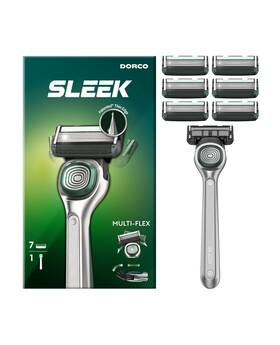 Sxf2007 Dorco Sleek 6 Blade Razor For 1 Count Pack Of 8 Handle With 7 Cartridges