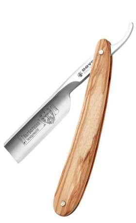 10580026 Dovo Barbarossa 5/8 Straight Razor Short 0.62 Inch Blade Olive Wood Handle