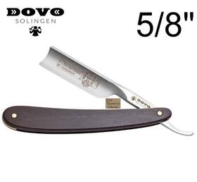 10580086 Dovo Barbarossa 5/8 Inch Shoulderless Razor Ebony Wood Scales Solingen Germany