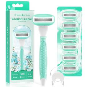 Dgbpwrgn240081 Dreamgenius Razors For Women Include 1 Non-slip Handle And 7 9 Count Pack Of Green