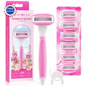 Dgbpwrpk240081 Dreamgenius Razors For Women Include 1 Non Slip Handle And 7 Blade Refills With A Shower