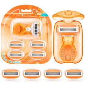 Dgtr-001 Dreamgenius Travel Razors For Women Include 1 Handle And 5 Cartridges Extra Smooth 5-bla