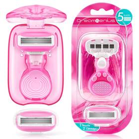 Tr-pk-01 Dreamgenius Travel Razors For Women Include 1 Handle And 2 Cartridges Pink
