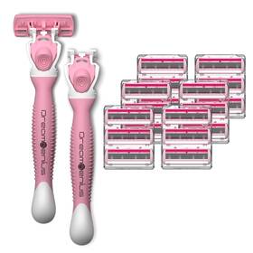 Us-dg-razor4women-003 Dreamgenius Razors For Women Shaving 6-blade Includes 2 Handles And Deep Pink
