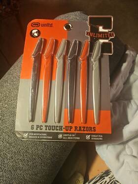 E Unlimited 802875275701 Unltd 6 Peice Touch-up Razors - Six Piece Pack Black New In Box