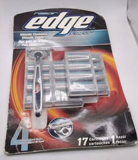 Edge 841058004677 Razors 17 Cartridges 4 Titanium Coated Blades Ultimate Comfort As Imaged