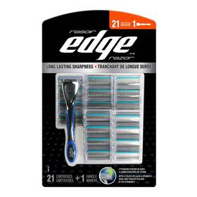 Co02223a Edgewell Edge Razor Long Lasting Sharpness - 21 Cartridges And 1 Handle