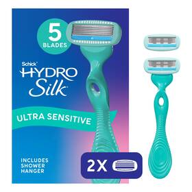 Edgewell Personal Care 711181869729 Schick Hydro Silk Ultra-sensitive 5 Blade Razor For Women 1 Handle 2 Refills