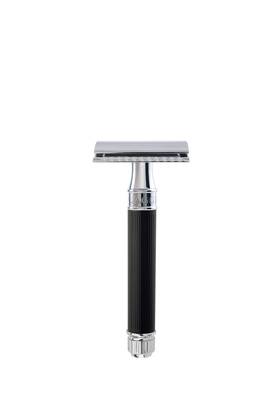 Edwin Jagger 784922257581 Double Edge Safety Razor With Long Handle Blue Black