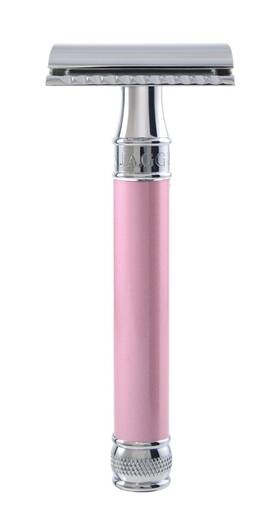 Delpi14bl Edwin Jagger Pink Double Edge Safety Razor With Long Handle