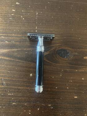 Pps-dessga6bl Edwin Jagger 3one6 Stainless Steel Grooved Black Double Edge Safety Razor New