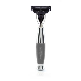 R365cr Edwin Jagger Gray Handle Chrome Plated Gillette Mach3 Razor