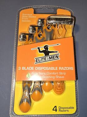 Ab124 Elite For Men 4 Pack Mens Triple Blade Disposable Razors