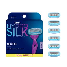 W080680403 Energizer Personal Care Schick Hydro Silk Moisture Razor Blade Refills 6 Count 5-blade Moisturizing R
