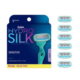W300791500 Energizer Personal Care Schick Hydro Silk Sensitive Razor Blade Refills 6 Count 5-blade Ski