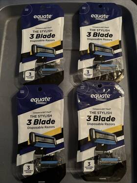 198465 Equate The Stylish 3 Blade Disposable Razors For Men Double Coated Pack