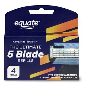 Equate 681131235044 Mens The Ultimate 5-blade Cartridge Refills 1 Box Of 4