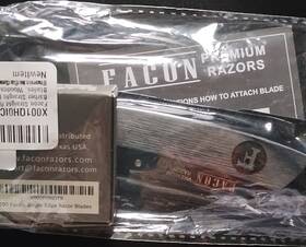 X002fhn0t5 Fac N Premium Razors Straight Razor Single Edge Blade Wood Handle Gray Black