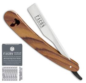 Facon 753132346743 100 Blades Fac N Professional Wooden Straight Edge Barber Razor - Salon Q