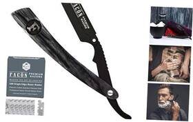 Facon 753132347146 100 Blades Fac N Professional Wooden Straight Edge Barber Razor - Salon