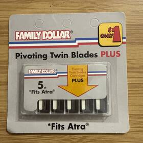 Family Dollar 032251090066 Vtg Razor Blade Cartridges 5 Count Fits Atra Trac Ii New Nos