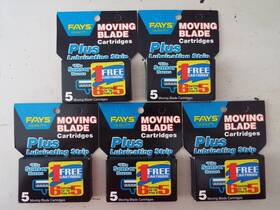 Fays 050922370934 Vtg 5 Packs Quality Moving Razor Blade Cartridge Fits Gillette Sensor 6-pk