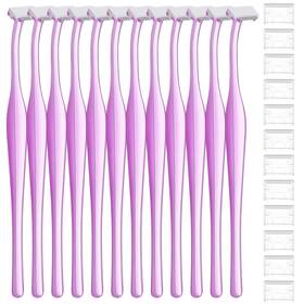 5356azzg2761 Fdczeyxior 12 Pcs Small Eyebrow Razors T Shape Facial 1 Count Pack Of Purple