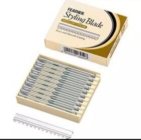 Feather 350005237452 10pcs Blades For Stylist Hair Razor Straight Tirimming Layrer Thinner