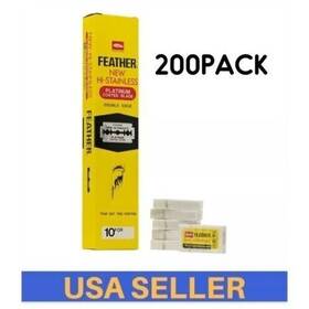 63568 Feather 200 Hi-stainless Platinum Coated Double Edge Safety Razor Blades Usa