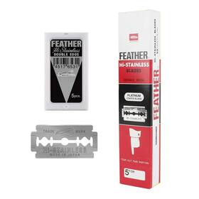 677809qw Feather Double Edge Safety Razor Blades - 50 Count Platinum Coated