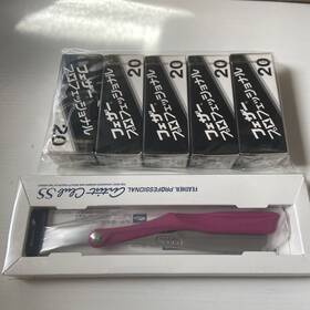 Feather 902470760506 Razor Body Acs-rw Professional Artist Club Ss Leather Wine 100 Blades
