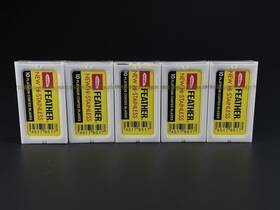F1-30.430-10 Feather Unused 50 Shaving Razor Blades Stainless Double Edge Original Made Japa