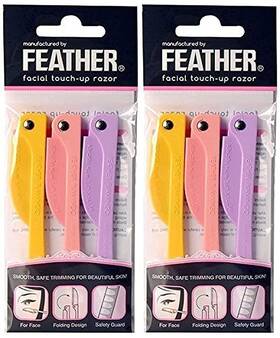 Feather Flamingos 768936297443 Flamingo Facial Touch-up Razor 3 Razors X 2 Pack