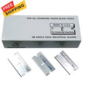 Fitall 073593641752 100 Pack Single Edge Razor Blades - Made In Usa Fits All Safety