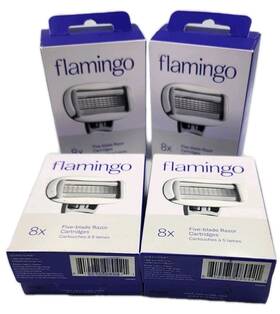 Flamingo 810075080421 4x 8-packs 32 Blades Total 5-blade Razor Cartridges Refills For Women