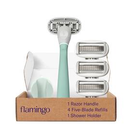 Flamingo 810075080605 Razors For Women 1 Womens Handle Sage 4 Five-blade Refills And Shower