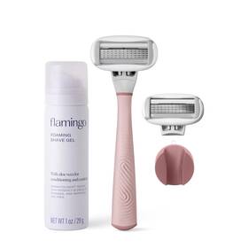 Flamingo 810075082265 Razors For Women Shave Set 1 Womens Handle Rose 2 Five-blade Refills