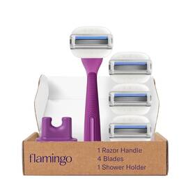 Flamingo 810075083569 Moisture Plus Womens Razor Set - Handle 4 Blade
