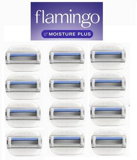 Flamingo 810075083576 Moisture Plus Razor Blades For Women No Shave Gel Needed 12 Count