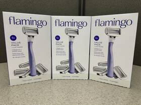 9050047201 Flamingo Lot 3 Womens Razor Multipack 1 Lilac Handle 5 Razors