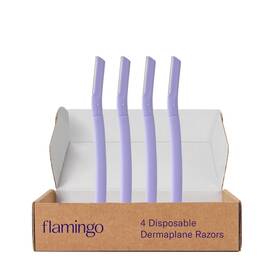 9150141801 Flamingo Disposable Dermaplane Razors 4 Single Blade Facial For Women