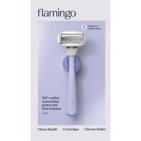 Flamingo Womens 5-blade Razor Handle And 2 Blade Refills Dmg Package