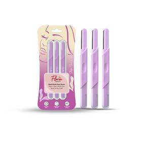 Floren Dual Blade Pack 3 Facial Razor For Women 3ct Face Count Of 1 Purple