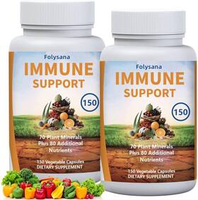 18666999 Folysana 2 Pack Of Immune Support - Daily Vitality And Nutrient Boost 300 Count 2pc