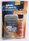Fusion Proglide Power Gillette New 14 Cartridges Shave Gel 047400509351