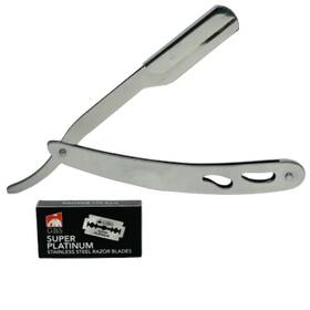 B01at6swtu G.b.s Professional Barber Straight Edge Razor Safety 101 Piece Set Chrome