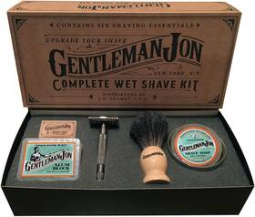 F-246 Gentleman Jon Safety Razor Shaving Kit Vintage Wet Shave Grooming Set For Men - Includes Sa