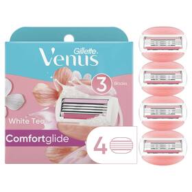 00047400301023 Gillette Venus Comfort Glide White Tea Womens Razor Blade Refills 4 Count