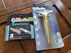 Gillette 014260216191 Vintage Sensor Excel 93ft Metal Handle Plus 6 New Blades